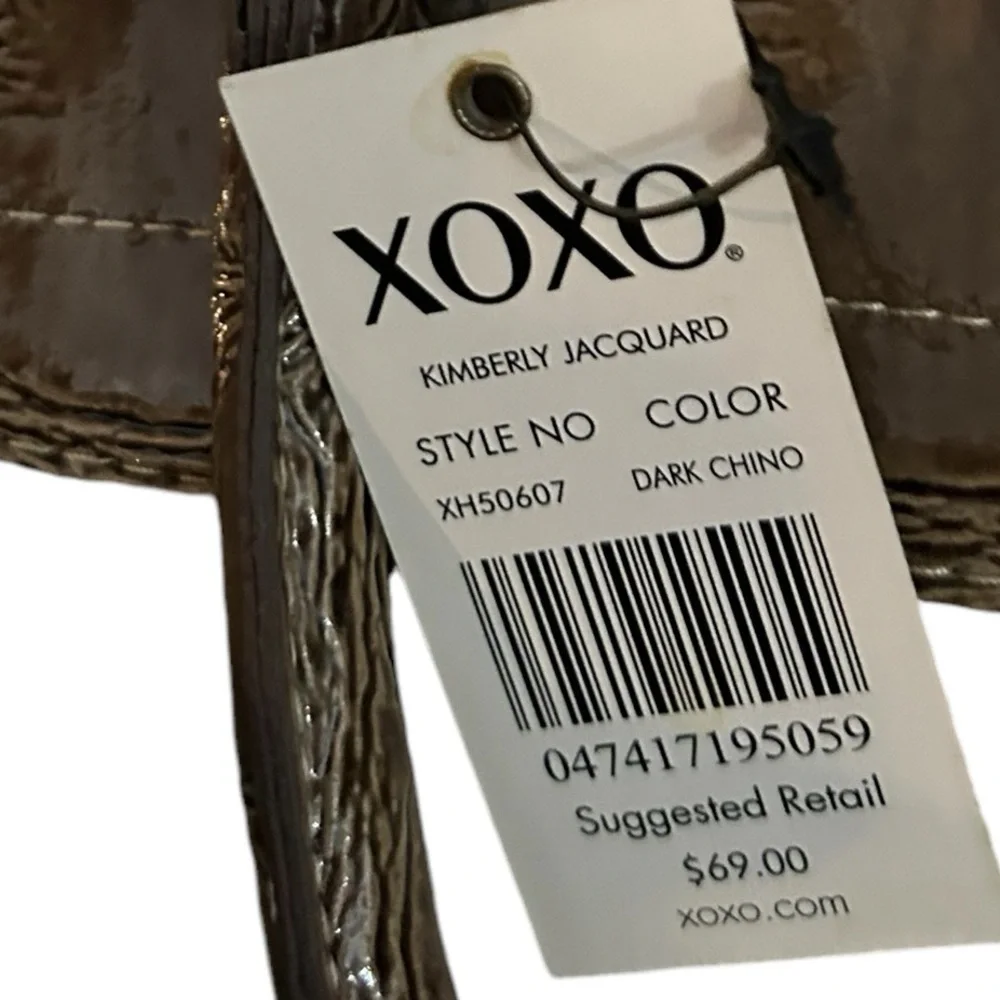 XOXO‎ Women's Satchel Handbag Dark Cognac with Heart Charm